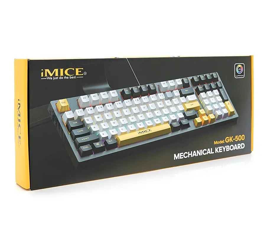 Клавіатура механічна ігрова з підсвічуванням iMICE GK-500 USB Wired Type-C, Eng/Укр/Рус, Black - фото 5