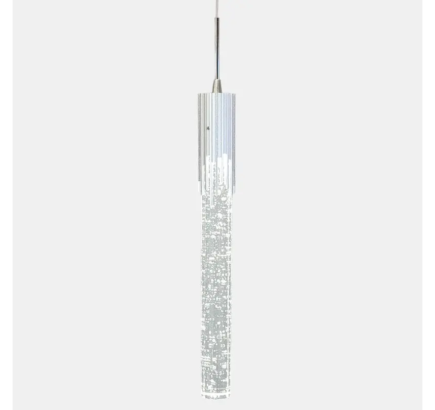 Сріблясто-хромований приліжковий LED підвіс Artlight 2353/1SL з пухирцевим склом 3,5W - фото 3