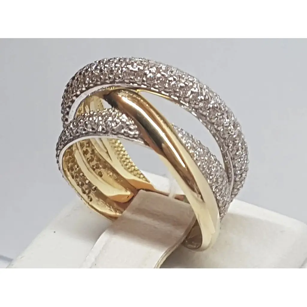 Золотое кольцо Эдем с фианитами. КД2050/2 17,5 - фото 3