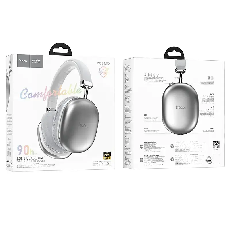 Бездротові накладні навушники HOCO W35 Max Joy BT headphones Silver - фото 4