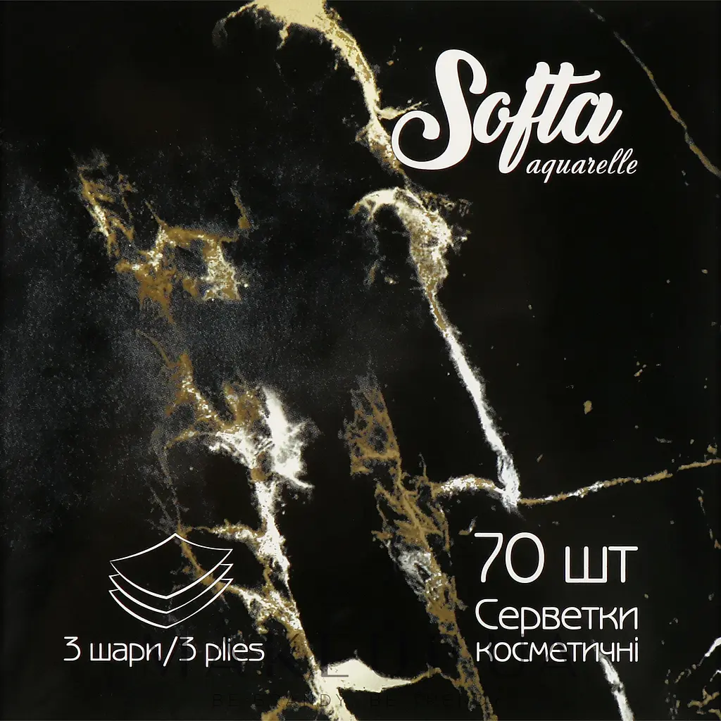 Серветки косметичні Chisto Softa Black, сухі тришарові, 70 шт. - фото 3