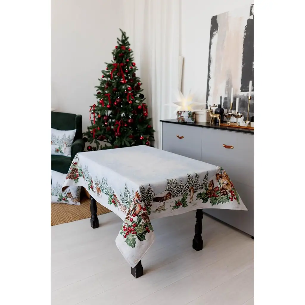 Скатерть гобеленовая Прованс Squirrel с люрексом 135 x 220 см (41757) - фото 4