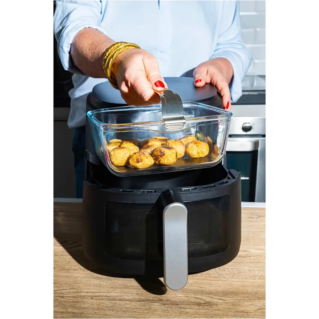 Форма скляна Pyrex Airfryer для аєрогриля квадратна з ручкою (301U300) - фото 3