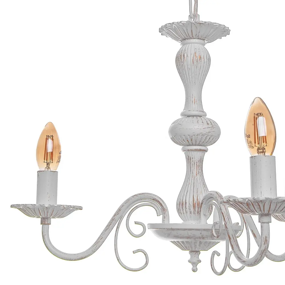 Люстра подвесная Brille свеча E14 40W WH (BKL-666S/3) - фото 7