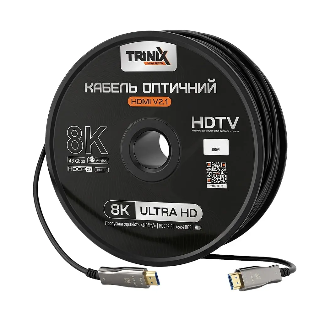 Кабель HDMI V2.1 оптичний 80м Trinix (AOC-HDMI8k-80m) (74-00149) - фото 6