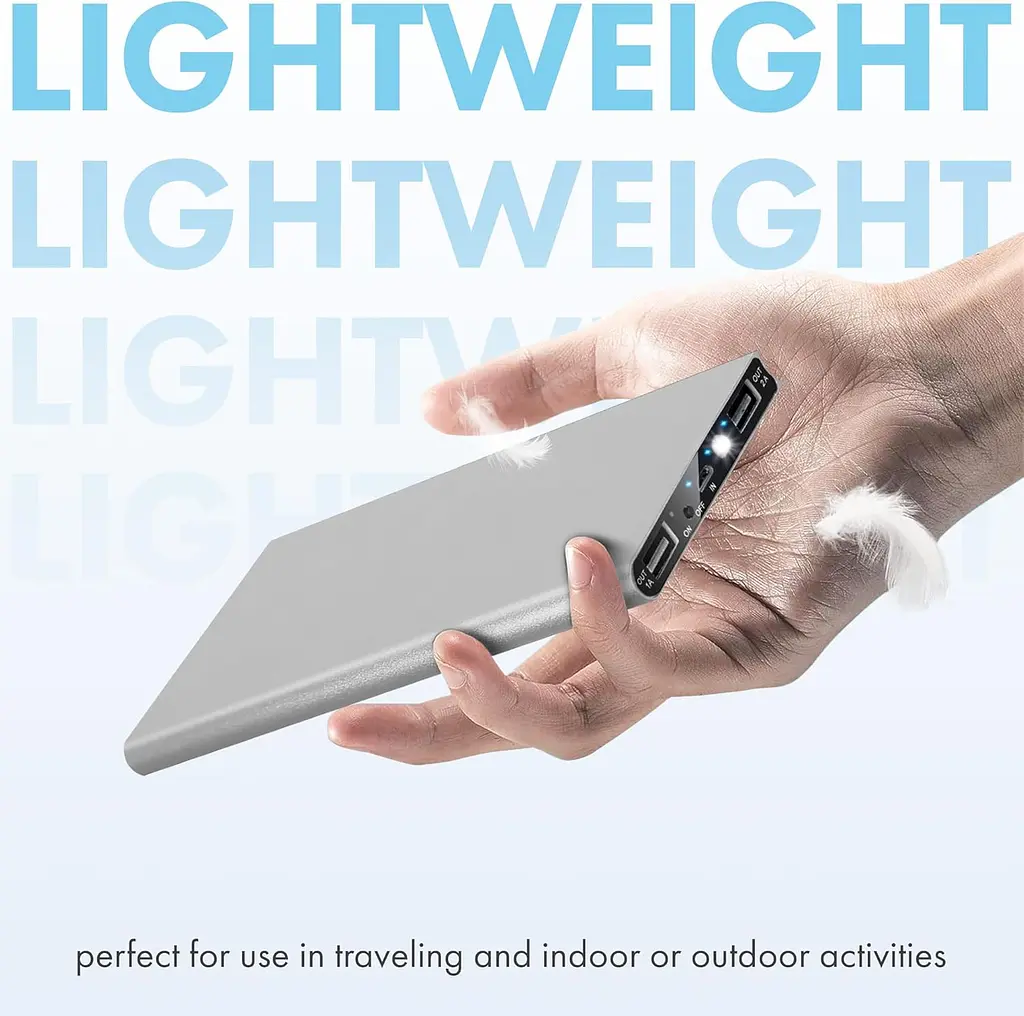 Внешний аккумулятор Power Bank 20000 mAh УМБ павербанк с фонариком LVR 018 Silver (19112) - фото 6