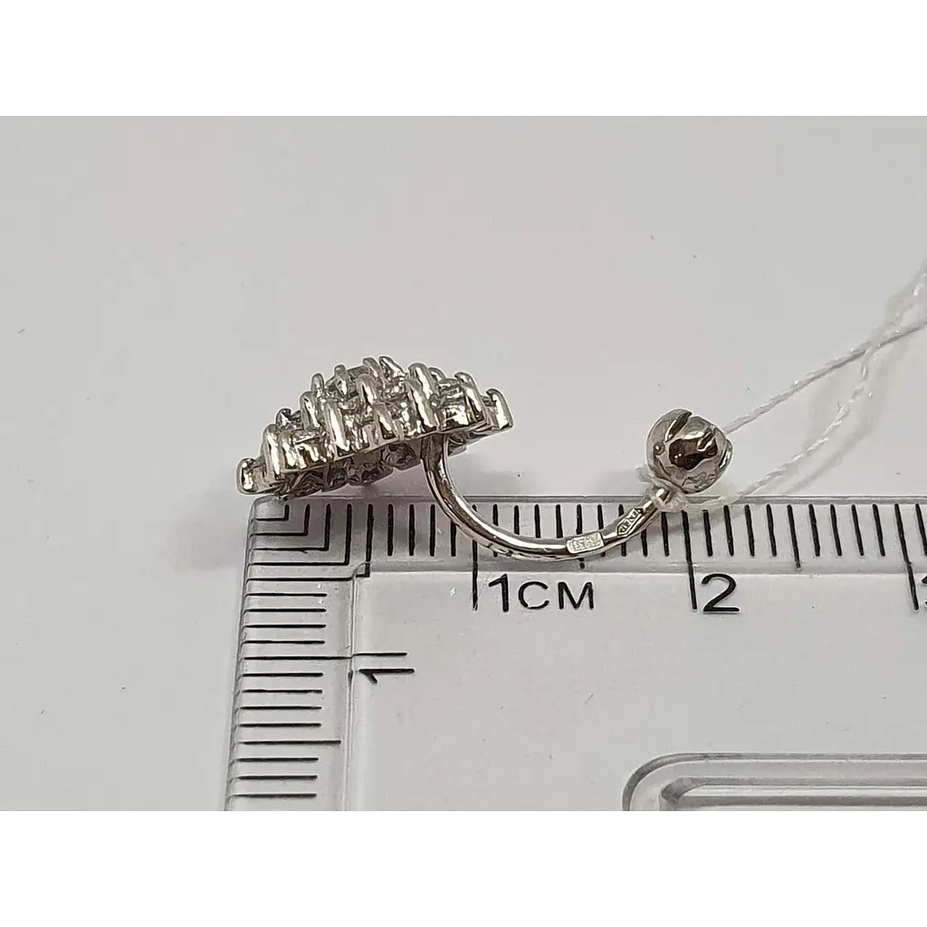 Золотая серьга-пирсинг Империя золота с фианитами. ПС037(2)БИ - фото 4