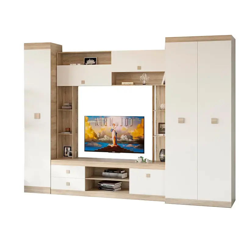 Стінка для вітальні Еверест Соната 3 (модульна - 3 елементи) дуб сонома/білий (EVR-2238) - фото 2