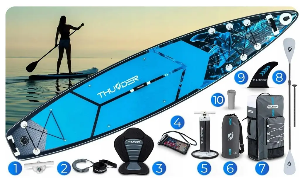 Надувна дошка SUP THUNDER BLUET 365 см з веслом - фото 10