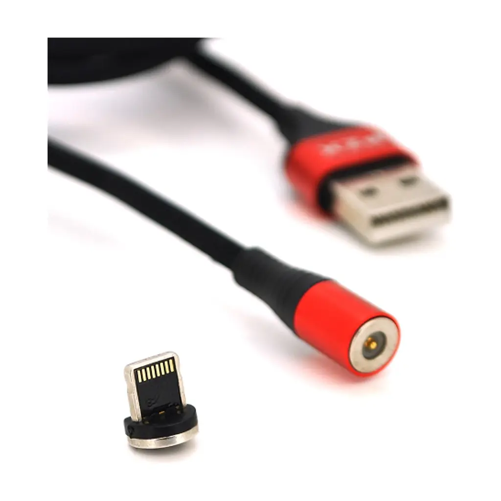 Кабель для передавання даних PZX USB 2.0 AM to Lightning magnetic 3.1A 1.0m black (V133-B) - фото 2