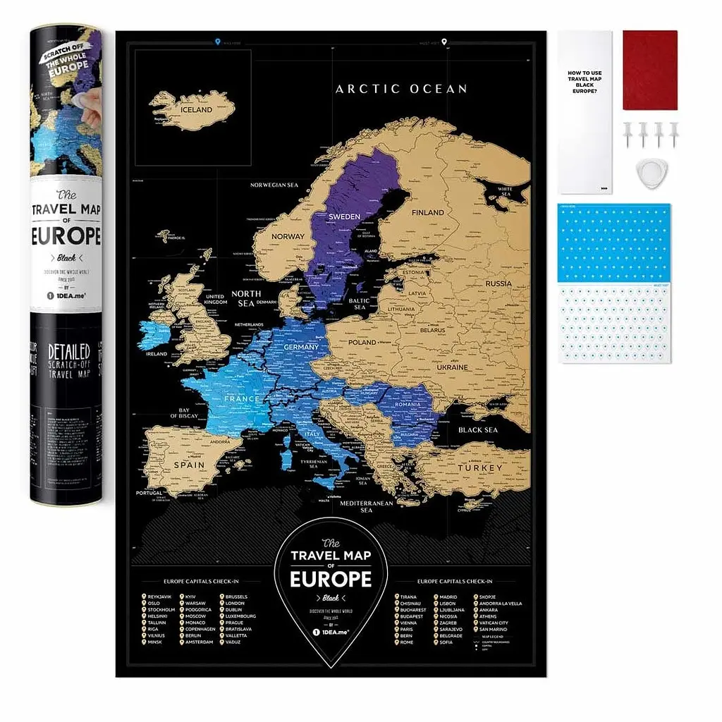 Скретч карта світу 1DEA.me Travel Map Black Europe (13070) - фото 7