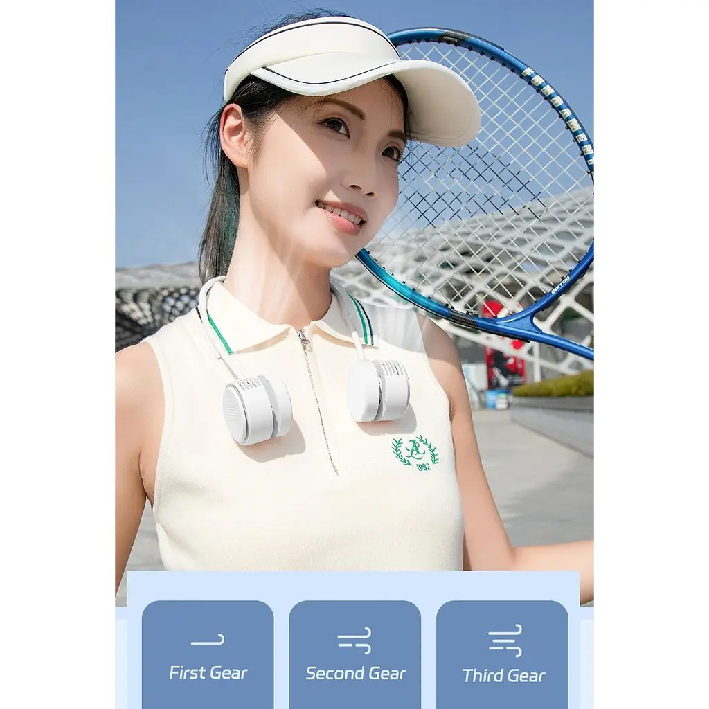 Портативний вентилятор WiWU Twins Neck Fan Wi-FS014 White (6977703655186) [169832] - фото 6