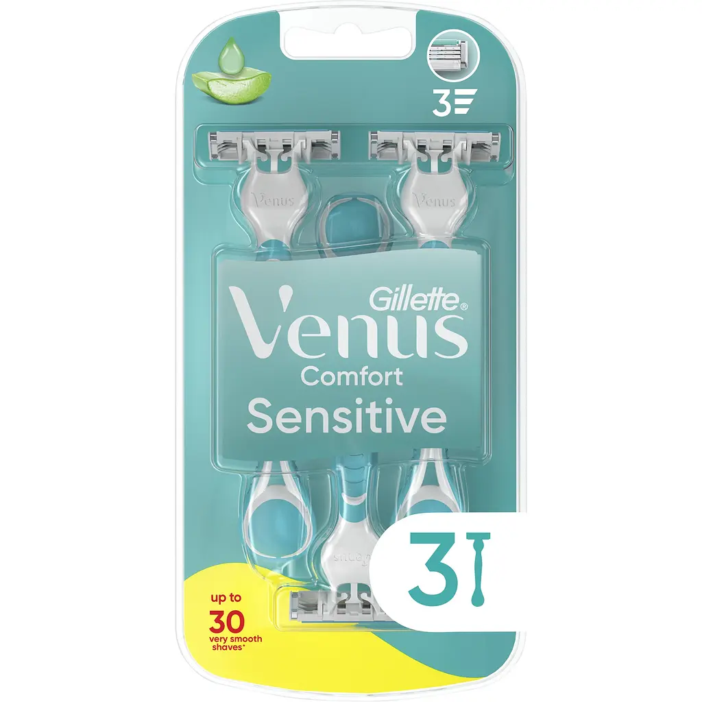 Одноразові станки для гоління (бритви) жіночі Venus 3 Sensitive 3 шт.