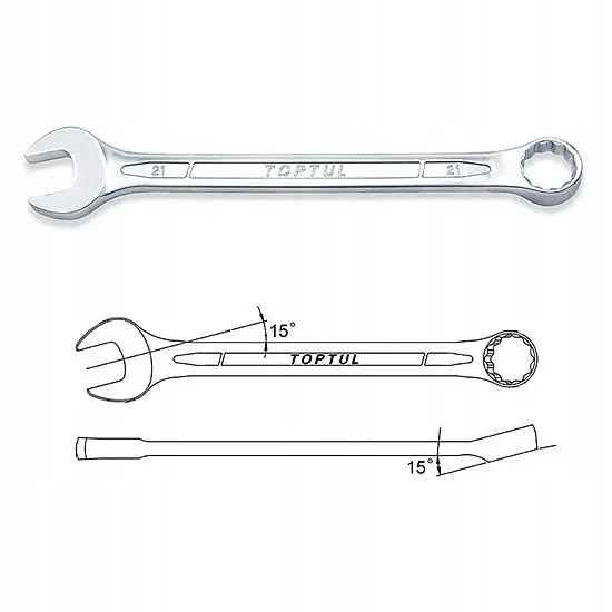 Набір ключів дюймових комбінованих TOPTUL 16 шт. (1/4"-1-1/4") GBAA1604 - фото 2
