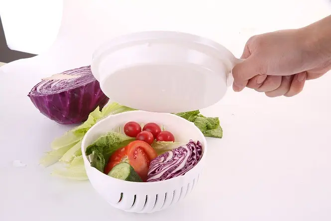 Салатниця - овочерізка Salad Cutter Bowl для швидкої шаткування овочів та салатів - фото 5