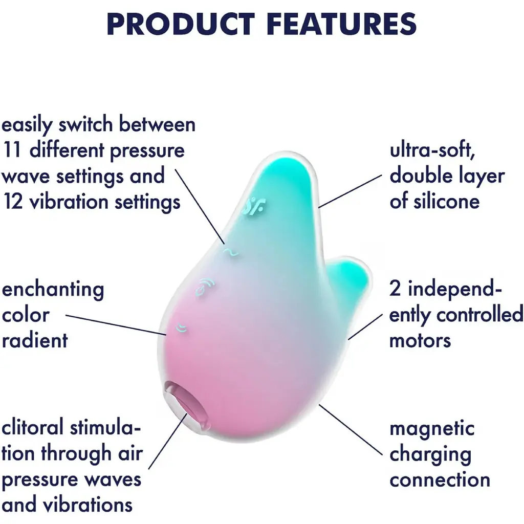 Вакуумний стимулятор Satisfyer MerMaid Vibes Mint/Pink - фото 4