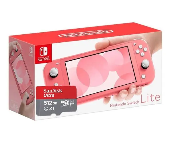 Ігрова консоль Nintendo Switch Lite Coral + Карта пам'яті SanDisk Ultra 512 ГБ - фото 5