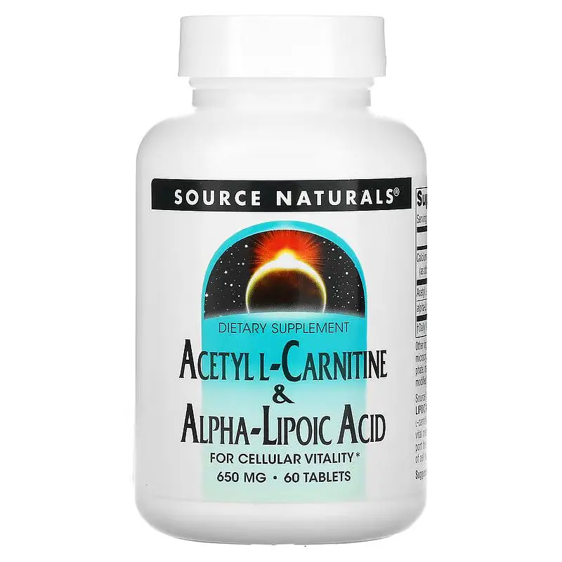 Жироспалювач Acetyl L-Carnitine & Alpha Lipoic Acid 650 mg, 60 таблеток Source Naturals fit0016614 - фото 2