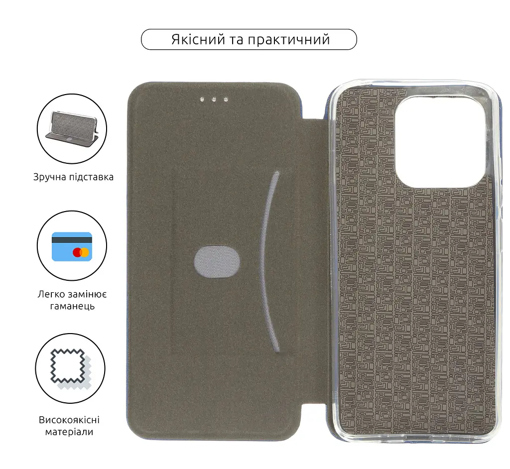Чехол-книжка для Xiaomi Redmi 12C/11A, G-Case, синий, кожаный чехол-книга из экокожи (PU) и TPU, с магнитом, с подставкой и вместительным кардхолдером, противоударный, защита всего корпуса, ArmorStandart (ARM65968) - фото 3