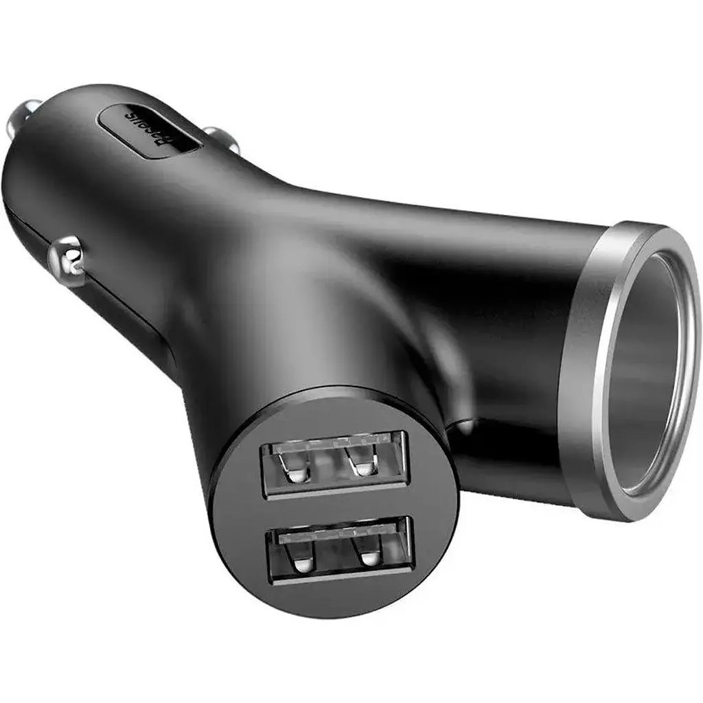 Автомобільний зарядний пристрій Baseus Y Type Car Charger Black (CCALL-YX01) [169696] - фото 2