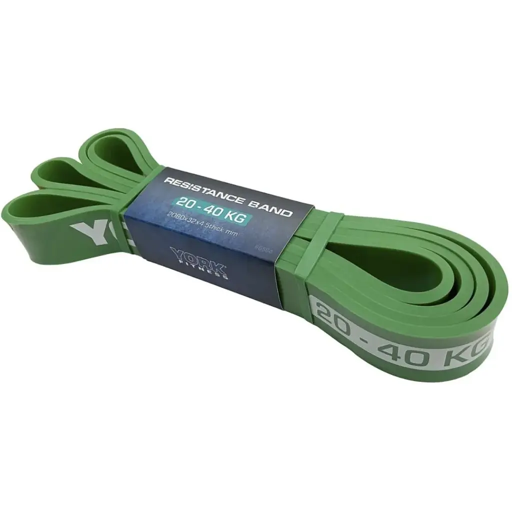 Резинка для фитнеса York Fitness 20-40кг - 2080x32x4,5 мм, зеленый - фото 3