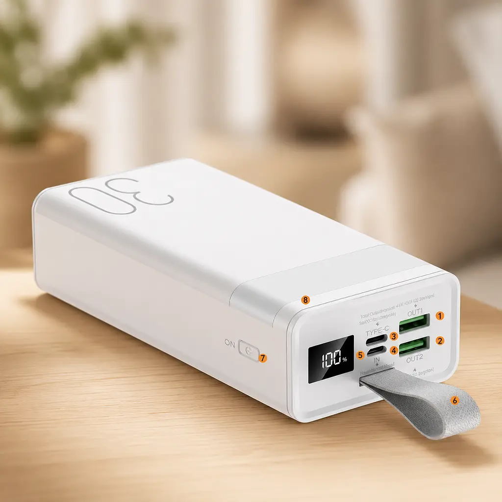 Портативний зарядний power bank REMAX RPP-320 / Повербанк 30000mAh / Павербанк 22.5W швидка зарядка - фото 3