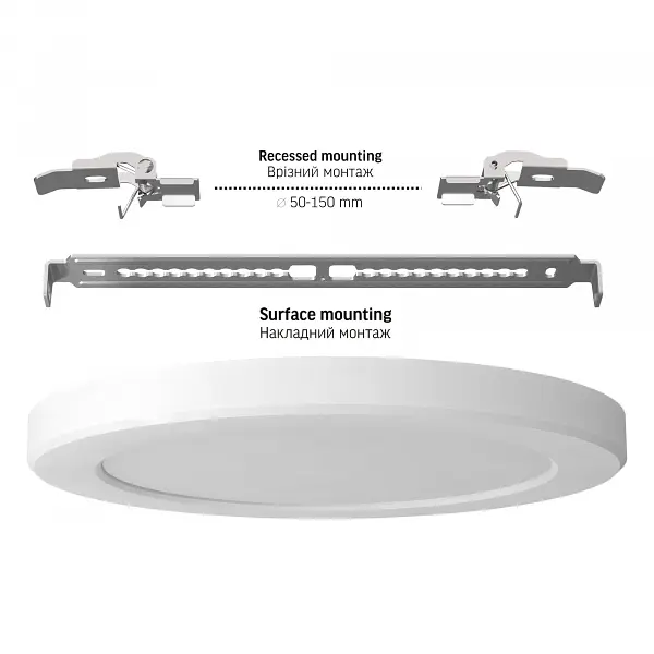 LED світильник круглий VIDEX DL6R 18W 3000K-4000K-6500K White - фото 5