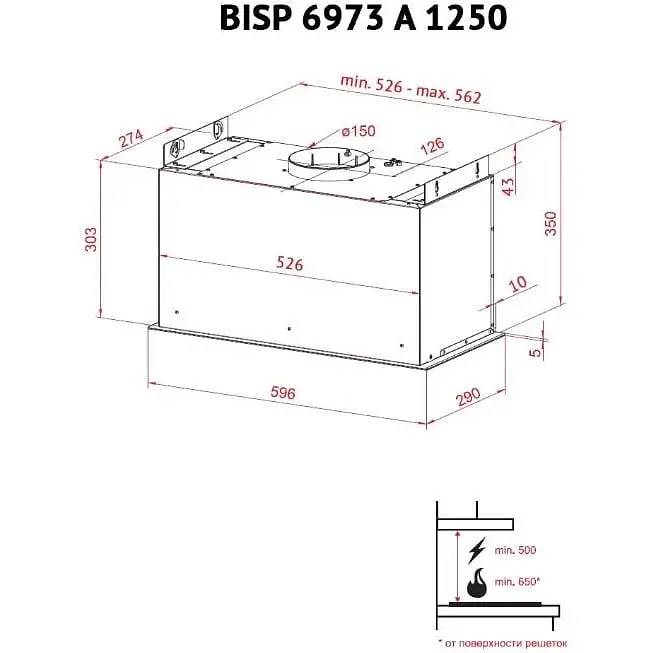 Вытяжка Perfelli BISP 6973 A 1250 IV LED Strip - фото 13