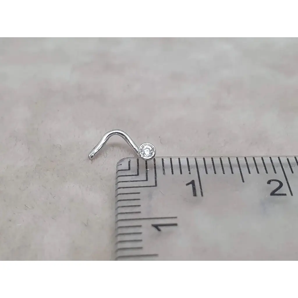 Серебряная серьга-пирсинг Астор в нос с фианитом. 818-2524Р - фото 4