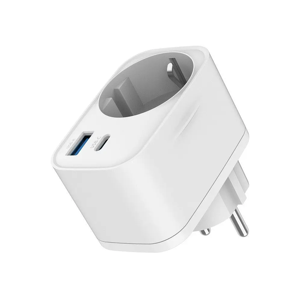 Зарядний пристрій Gembird 1xUSB-C PD20W + 1xUSB QC3.0 + Schuko white (TA-ACPDQC20-01-W) - фото 4