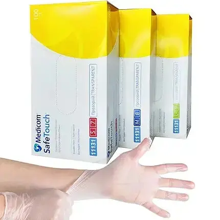 Рукавички вінілові SafeTouch оглядові нестерильні неопудрені прозорі S 50 пар. - фото 3