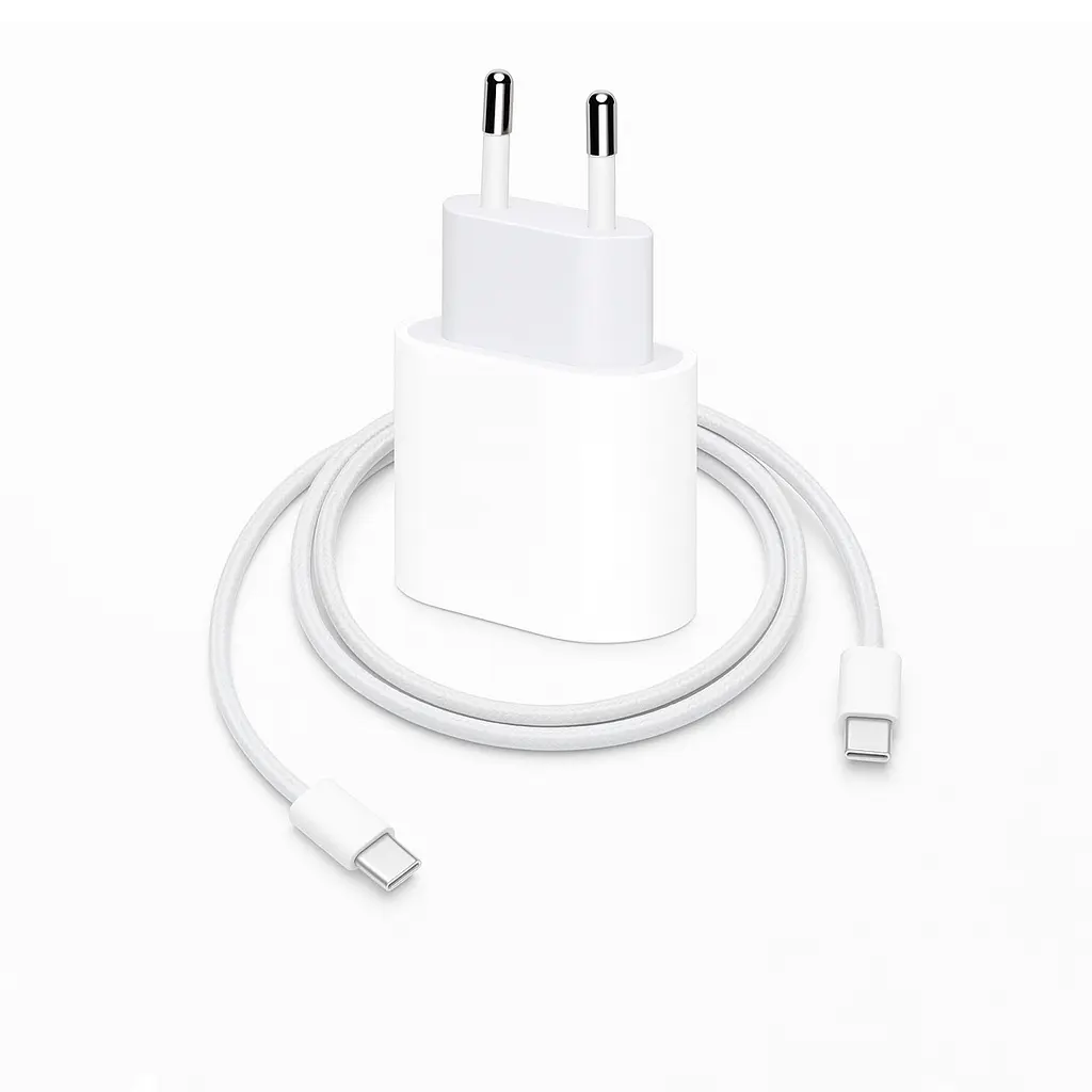 Зарядний пристрій USB-C 35W з кабелем Type-C, адаптер для телефону, білий - фото 3
