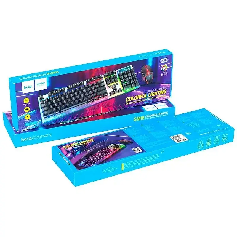 Миша + клавіатура HOCO GM18 Luminous gaming keyboard and mouse set Black - фото 2