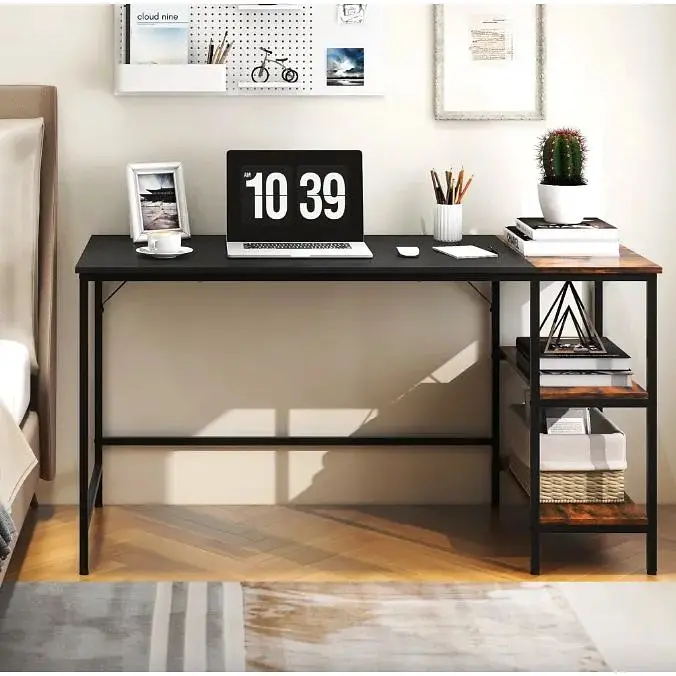 Компьютерный стол Costway Tiffany с двумя полками в стиле Loft - фото 3