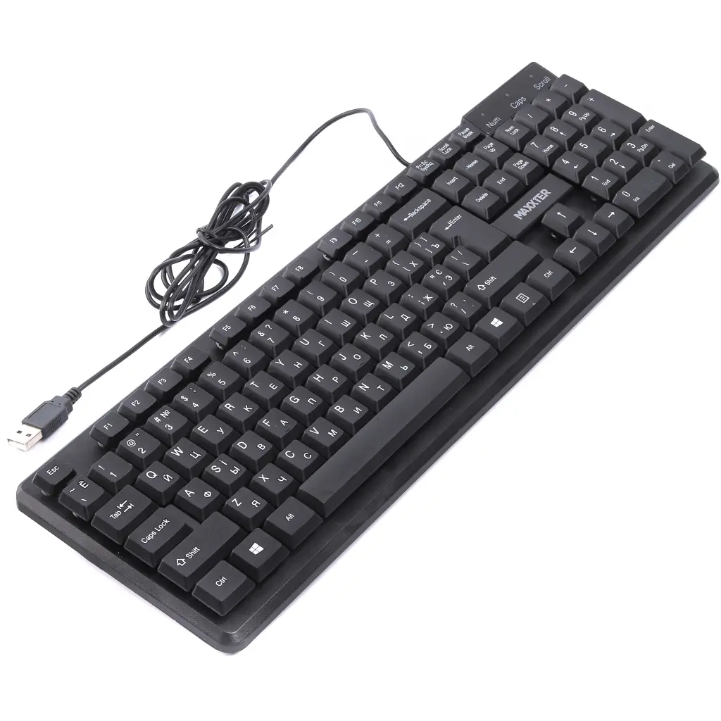 Клавіатура Maxxter KBM-U01-UA USB Black (KBM-U01-UA) - фото 2