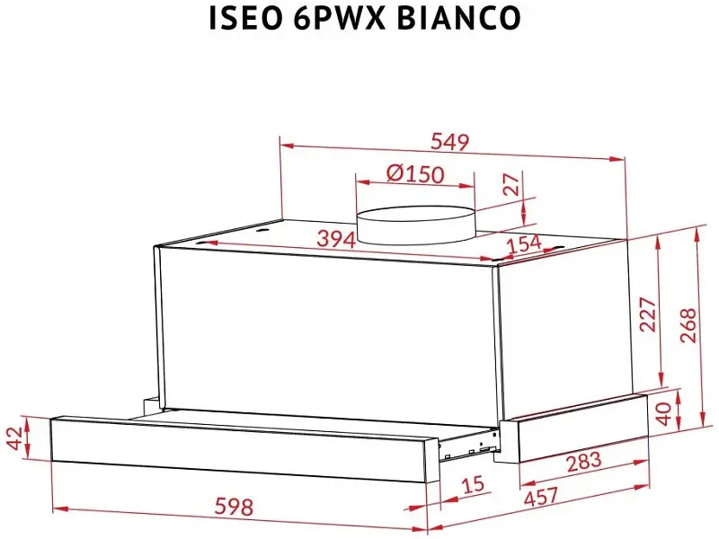 Витяжка телескопічна Perfelli ISEO 6PWX BIANCO - фото 6