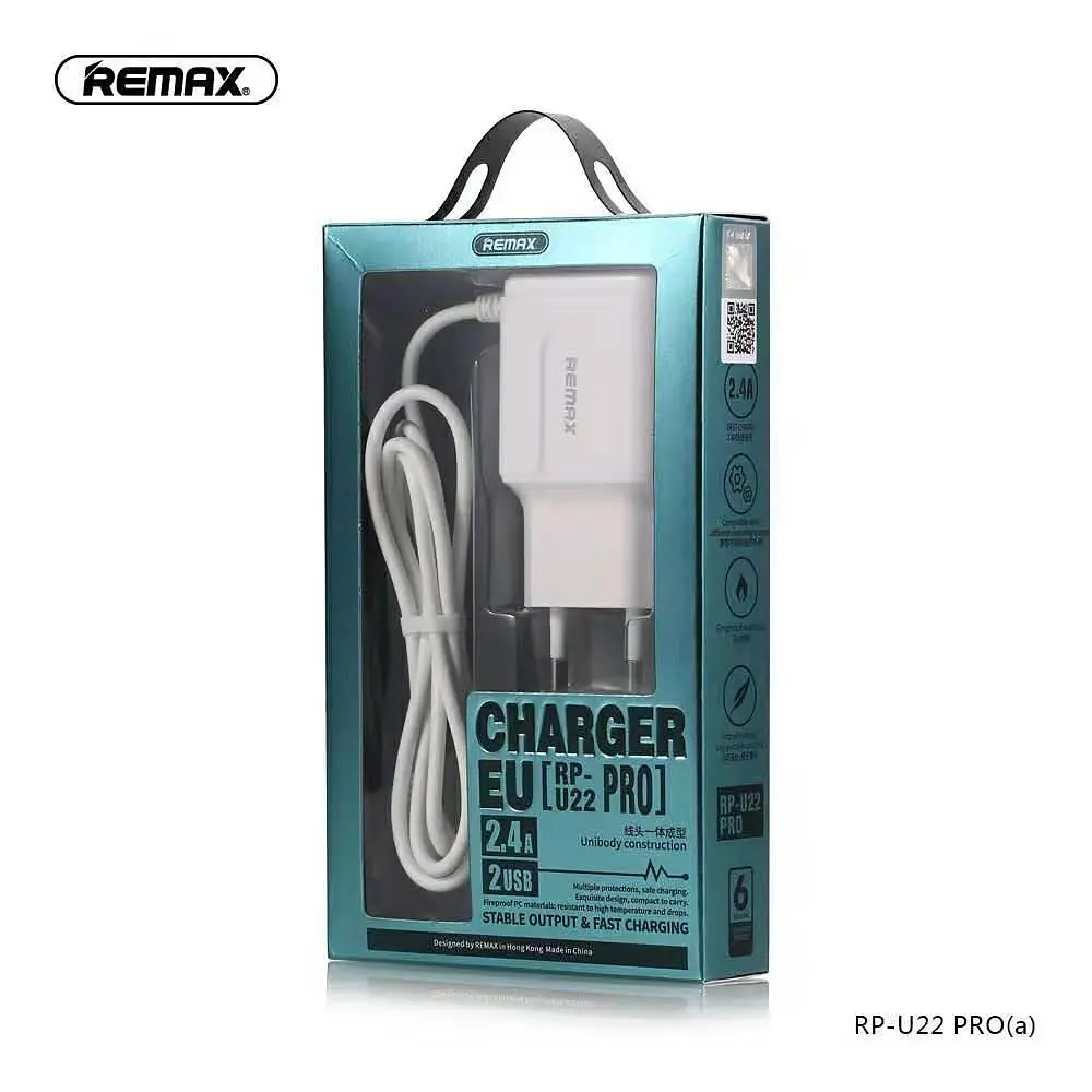 Адаптер мережевий REMAX Lightning cable RP-U22 Pro 2USB, 2.4A - фото 2