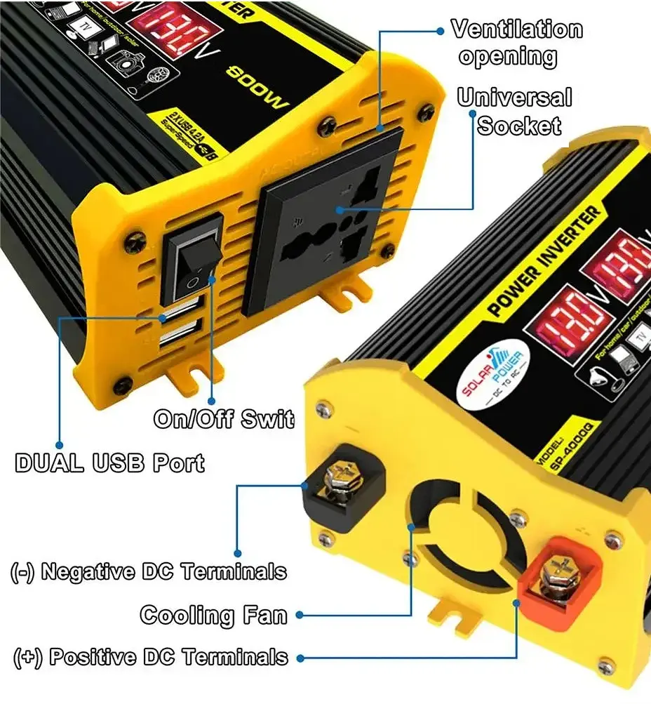 Преобразователь напряжения AC/DC S12-5 600W/220В + 2хUSB - фото 3