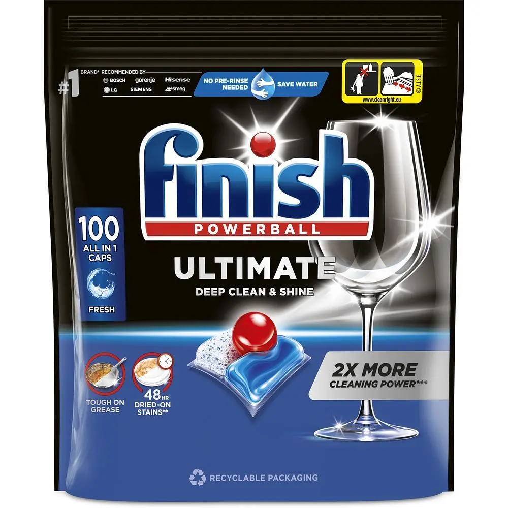 Набор Finish: соль для посудомоечных машин Finish 4 кг + капсулы для посудомоечных машин Finish Ultimate All in 1 100 шт. - фото 3