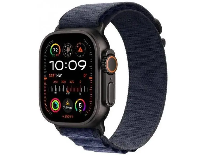 Ремешок Apple Alpine Loop Navy - Black Titanium Finish для Watch 44/45/46/49mm - Small (MYPW3) - фото 3