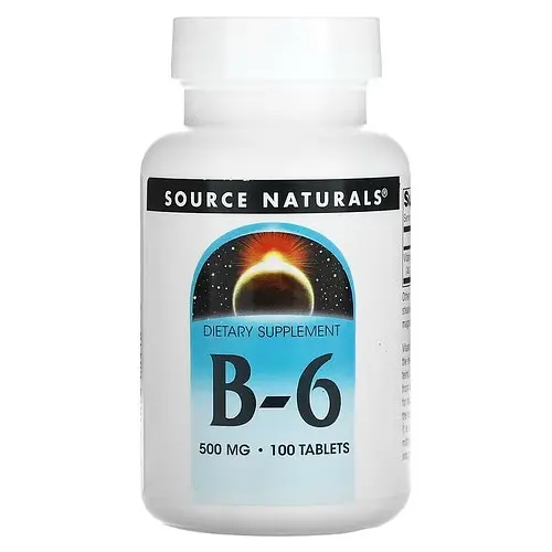 Пиридоксин (B-6) B-6 500 мг 100 таблеток Source Naturals vit0005123