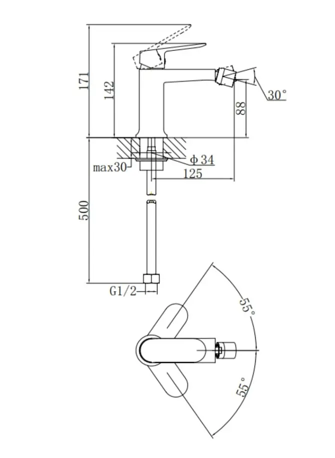 Смеситель для биде Qtap Evia, Chrome (k30) QTEVI255CRM47581 - фото 7