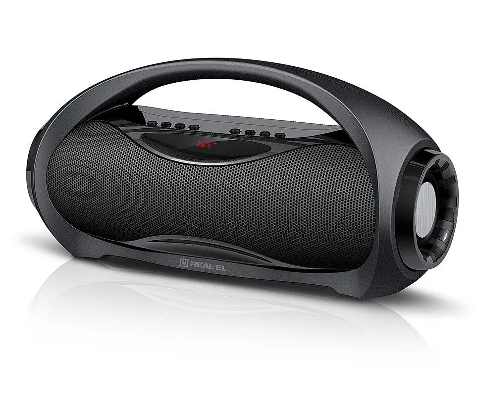 Портативная Bluetooth колонка бумбокс REAL-EL X713 Black - фото 6