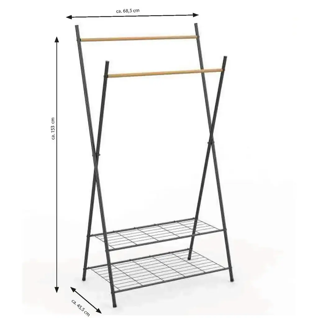 Вішалка-стійка для одягу Casa Si Garment Rack Bamboo Black - фото 4