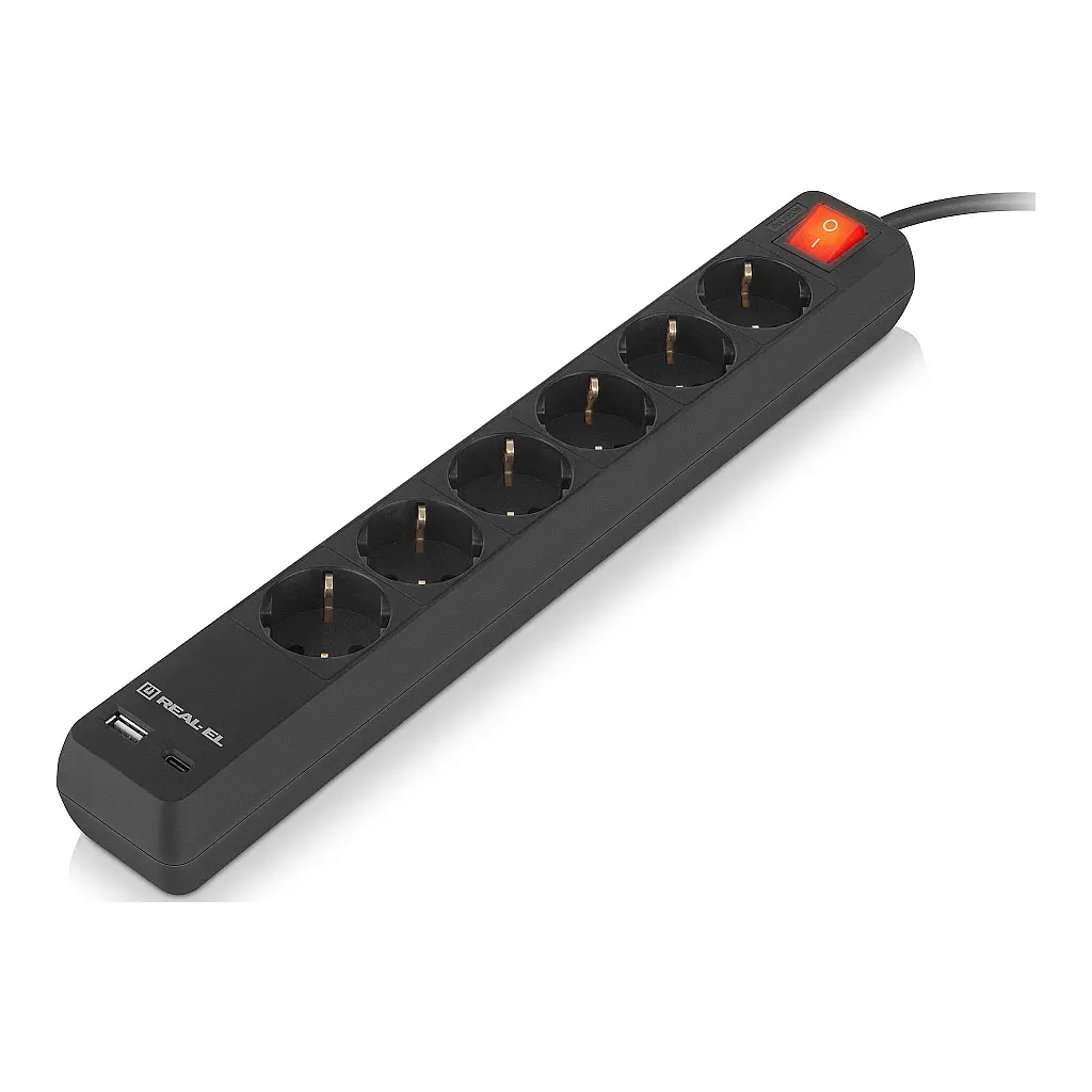 Мережевий фільтр живлення REAL-EL RS-PROTECT 605 3m, black (EL122300041) - фото 3