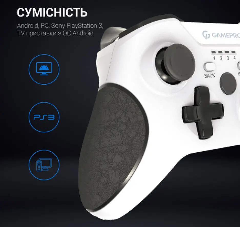 Геймпад джойстик GamePro MG-650 White 2.4G PC/PS3/Android - фото 12