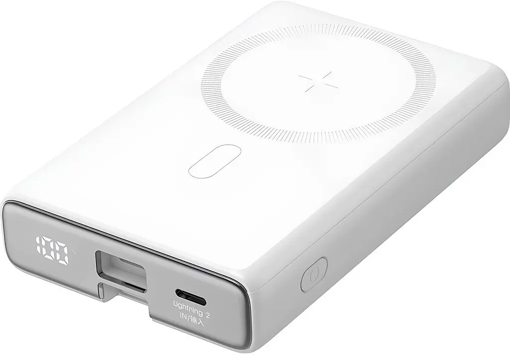 Універсальна мобільна батарея Joyroom Magnetic Wireless 10000mAh JR-PBM01 20W QC USB-C In/Out White (6941237112545) - фото 8