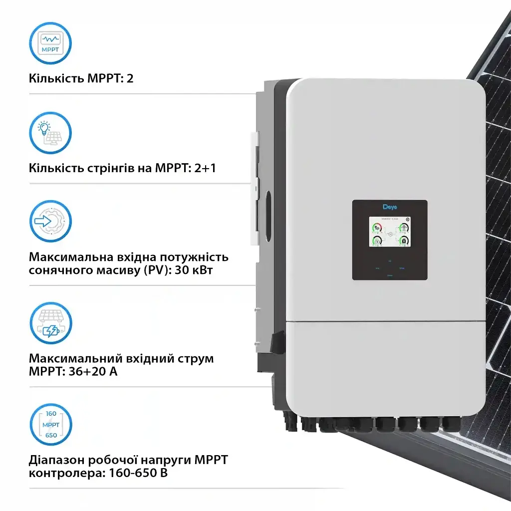 Сонячний інвертор Deye SUN-20K-SG05LP3-EU-SM2, 20кВт (SUN-20K-SG05LP3-EU-SM2) - фото 4