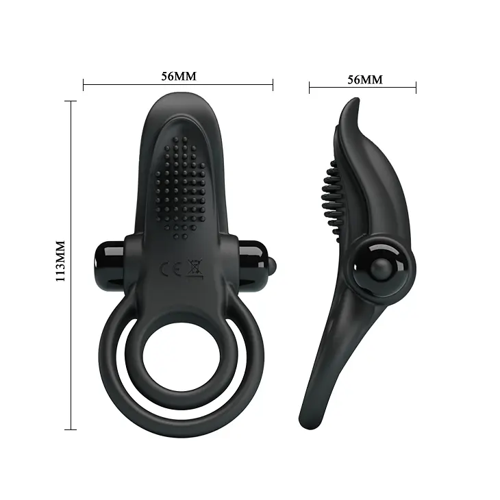 Ерекційне кільце - Pretty Love Vibro Penis Ring Black PRETTY LOVE BI-210203 89792 - фото 5