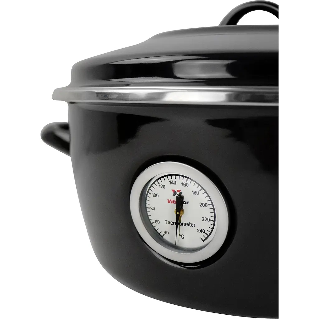 Каструля з термометром Vitrinor Dutch Oven 26 см 5 л чорна  (2111692) - фото 3